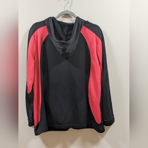 Reebok black and hot pink women's zip up jacket with hood- XL - Picture 2 of 6